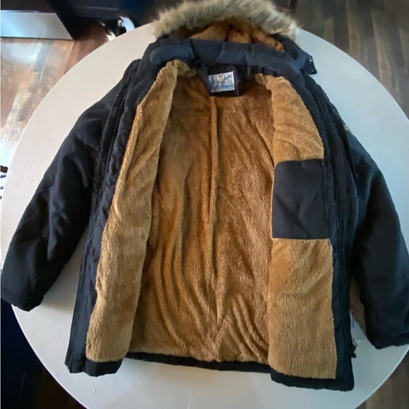 NWT Polar Parka Men's Black Parka with Faux Fur Hood, Zipper Interior Fleece - Picture 3 of 13